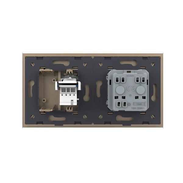Livolo | Goud | SR+SR | Wandcontactdoos | Telefoon | Blindplaat | France Livolo Nederland B.V.