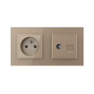 Livolo | Goud | SR+SR | Wandcontactdoos | TV | Netwerk | France Livolo Nederland B.V.