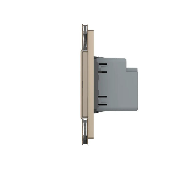 Livolo | Goud | SR+SR | Wandcontactdoos | USB + USB type C oplader | France Livolo Nederland B.V.