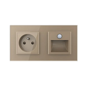 Livolo | Goud | SR+SR | Wandcontactdoos | Wandverlichting | Beweging en nacht sensor | France Livolo Nederland B.V.