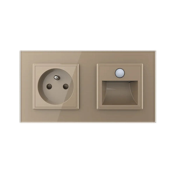 Livolo | Goud | SR+SR | Wandcontactdoos | Wandverlichting | Beweging en nacht sensor | France Livolo Nederland B.V.