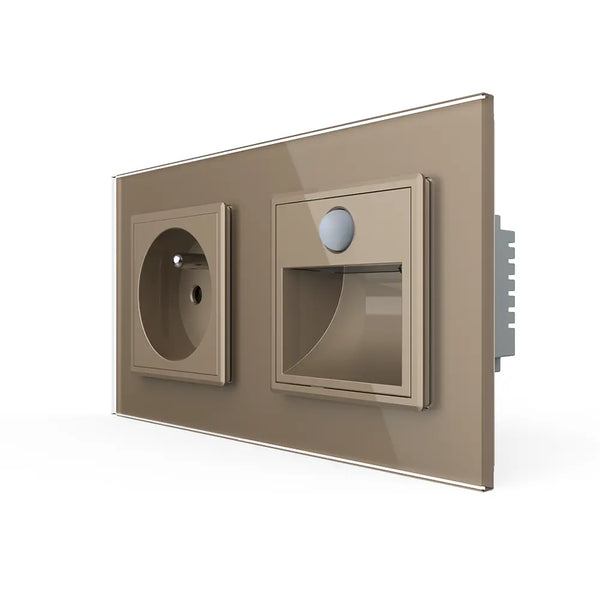 Livolo | Goud | SR+SR | Wandcontactdoos | Wandverlichting | Beweging en nacht sensor | France Livolo Nederland B.V.