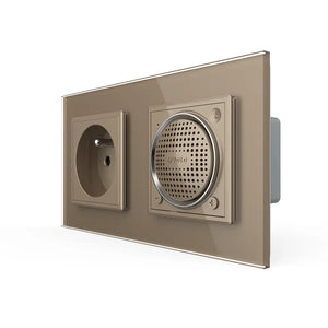 Livolo | Goud | SR+SR | Wandcontactdoos | Bluetooth speaker | France Livolo Nederland B.V.