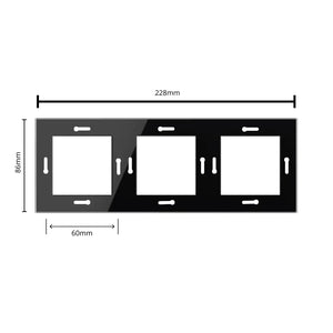 Livolo | 1+1+1 | Zwart glanzend | Adapterraam | Extra afdekking Livolo Nederland B.V.