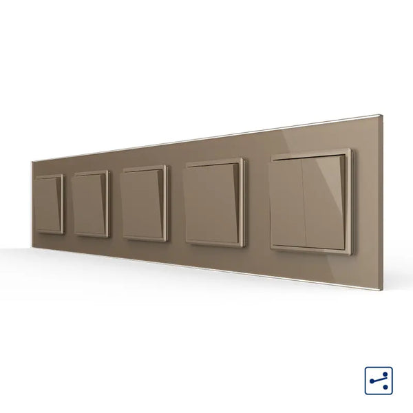 Livolo | Goud | 1+1+1+1+2 | Aan/Uit | Wissel | Wipschakelaar Livolo Nederland B.V.