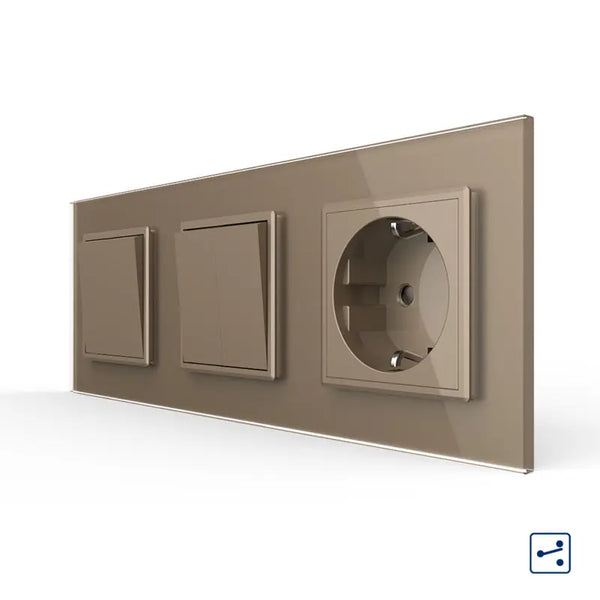 Livolo | Goud | 1+2+SR | Aan/Uit | Wissel | Wipschakelaar met wandcontactdoos Livolo Nederland B.V.