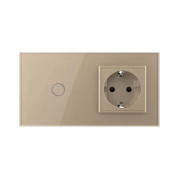 Livolo | Goud | 1+SR | Aan/Uit | Schakelaar met wandcontactdoos Livolo Nederland B.V.