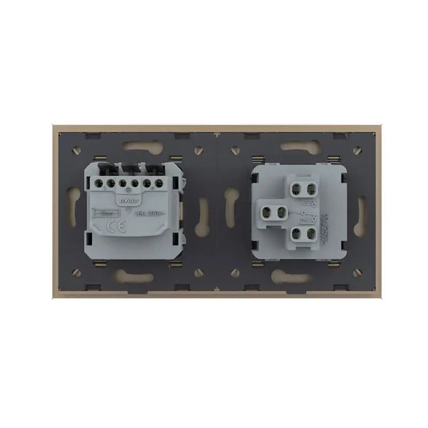 Livolo | Goud | 1+SR | Puls | Wipschakelaar met wandcontactdoos Livolo Nederland B.V.