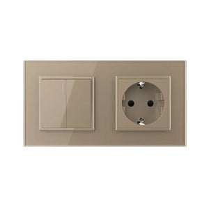 Livolo | Goud | 2+SR | Aan/Uit | Wissel | Wipschakelaar met wandcontactdoos Livolo Nederland B.V.