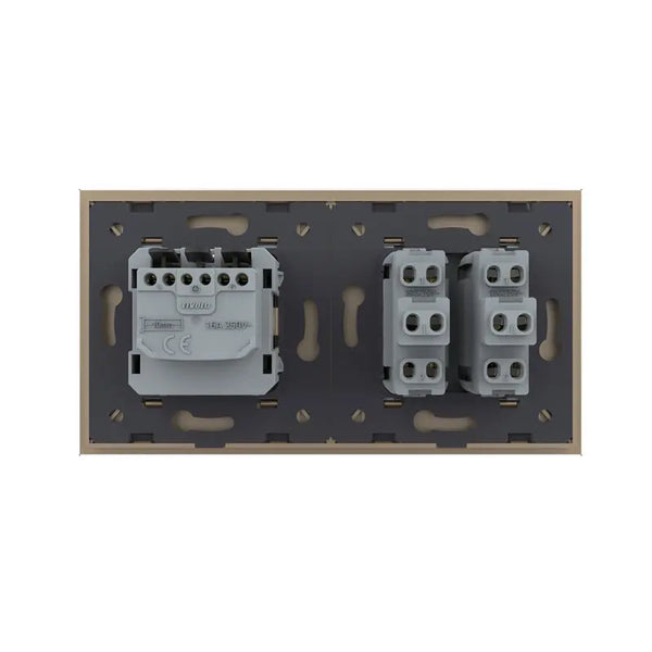 Livolo | Goud | 2+SR | Aan/Uit | Wissel | Wipschakelaar met wandcontactdoos Livolo Nederland B.V.