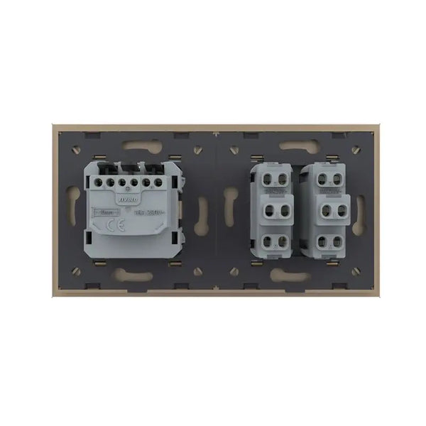 Livolo | Goud | 2+SR | Puls | Wipschakelaar met wandcontactdoos Livolo Nederland B.V.