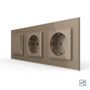 Livolo | Goud | 2+SR+SR | Aan/Uit | Wissel | Wipschakelaar met dubbele wandcontactdoos Livolo Nederland B.V.