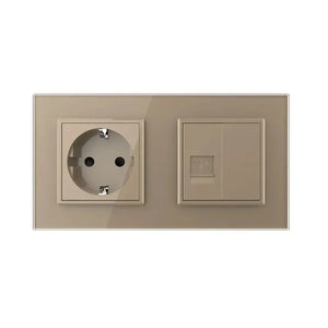 Livolo | Goud | SR+SR | Wandcontactdoos | Netwerk | Blindplaat Livolo Nederland B.V.