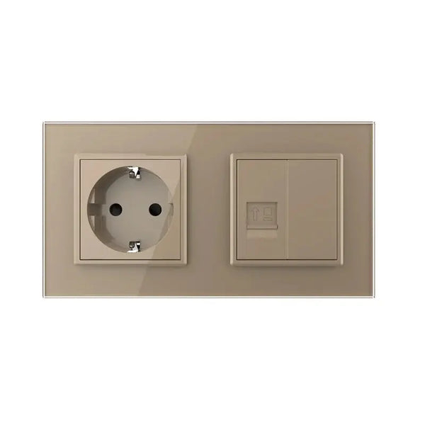 Livolo | Goud | SR+SR | Wandcontactdoos | Netwerk | Blindplaat Livolo Nederland B.V.