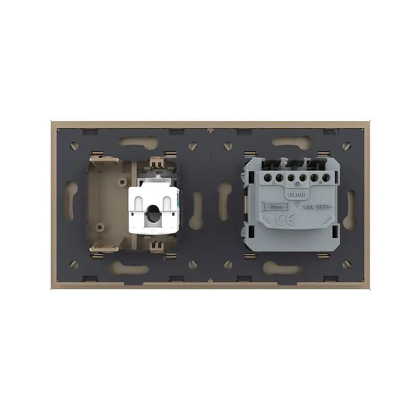 Livolo | Goud | SR+SR | Wandcontactdoos | Netwerk | Blindplaat Livolo Nederland B.V.