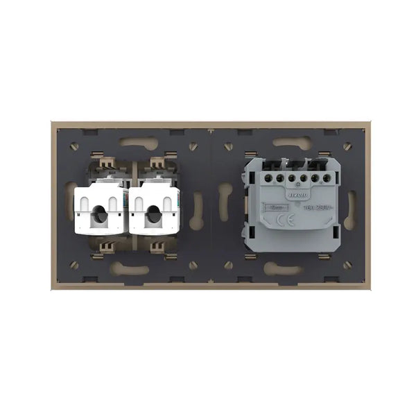 Livolo | Goud | SR+SR | Wandcontactdoos | Netwerk | Netwerk Livolo Nederland B.V.