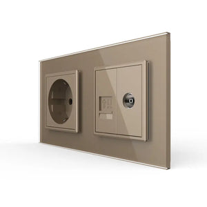 Livolo | Goud | SR+SR | Wandcontactdoos | Netwerk | TV Livolo Nederland B.V.