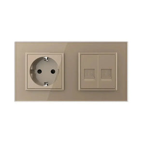 Livolo | Goud | SR+SR | Wandcontactdoos | Netwerk | Telefoon Livolo Nederland B.V.