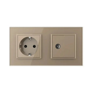 Livolo | Goud | SR+SR | Wandcontactdoos | TV aansluiting | Blindplaat Livolo Nederland B.V.