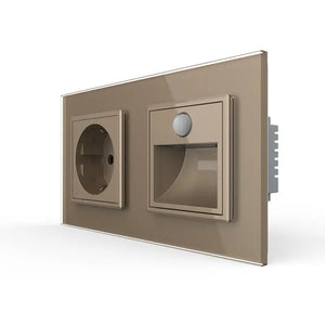 Livolo | Goud | SR+SR | Wandcontactdoos | Wandverlichting | Beweging en nacht sensor Livolo Nederland B.V.