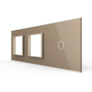 Livolo | Goud | SR+SR+1 | Glasplaat | Combinatie Livolo Nederland B.V.