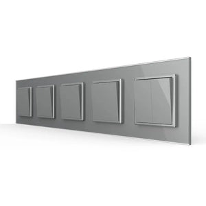 Livolo | Grijs | 1+1+1+1+2 | Aan/Uit | Wipschakelaar Livolo Nederland B.V.