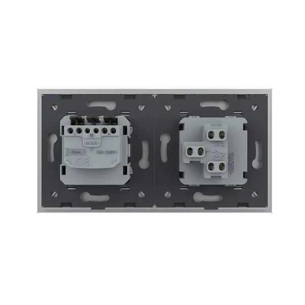 Livolo | Grijs | 1+SR | Aan/Uit | Wipschakelaar met wandcontactdoos Livolo Nederland B.V.