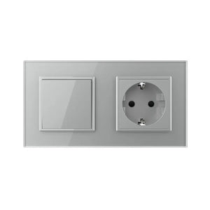 Livolo | Grijs | 1+SR | Aan/Uit | Wissel | Wipschakelaar met wandcontactdoos Livolo Nederland B.V.