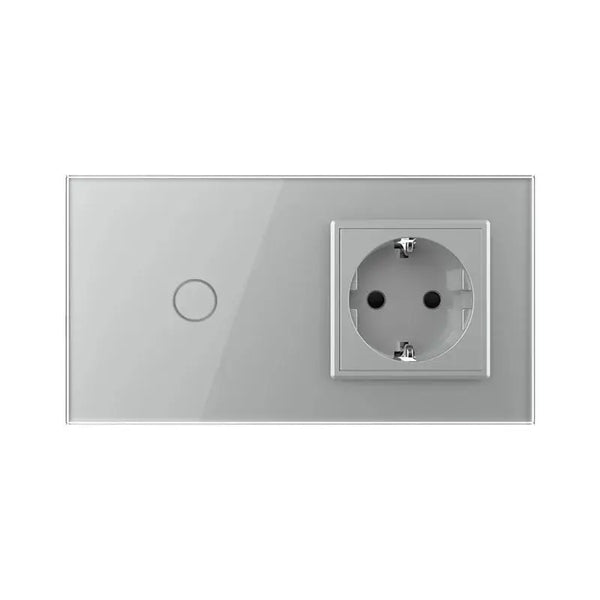 Livolo | Grijs | 1+SR | Dimmer | Wisselschakelaar met wandcontactdoos Livolo Nederland B.V.