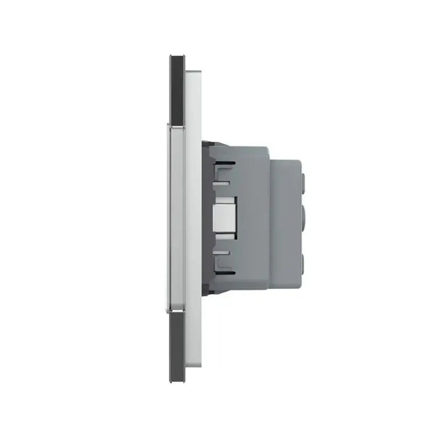 Livolo | Grijs | 1+SR+SR | Dimmer | Wisselschakelaar met dubbele wandcontactdoos Livolo Nederland B.V.