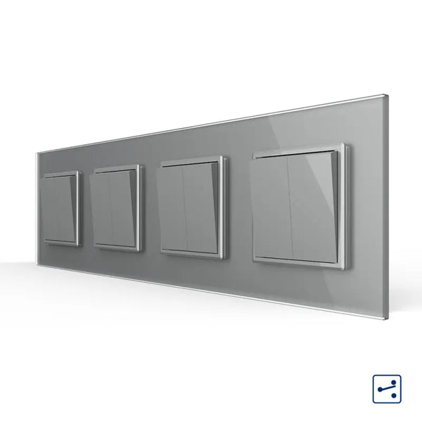 Livolo | Grijs | 2+2+2+2 | Aan/Uit | Wissel | Wipschakelaar Livolo Nederland B.V.