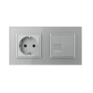 Livolo | Grijs | SR+SR | Wandcontactdoos | Netwerk | Blindplaat Livolo Nederland B.V.