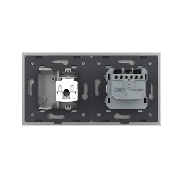 Livolo | Grijs | SR+SR | Wandcontactdoos | Netwerk | Blindplaat Livolo Nederland B.V.