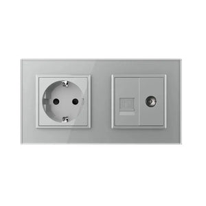 Livolo | Grijs | SR+SR | Wandcontactdoos | Netwerk | TV Livolo Nederland B.V.