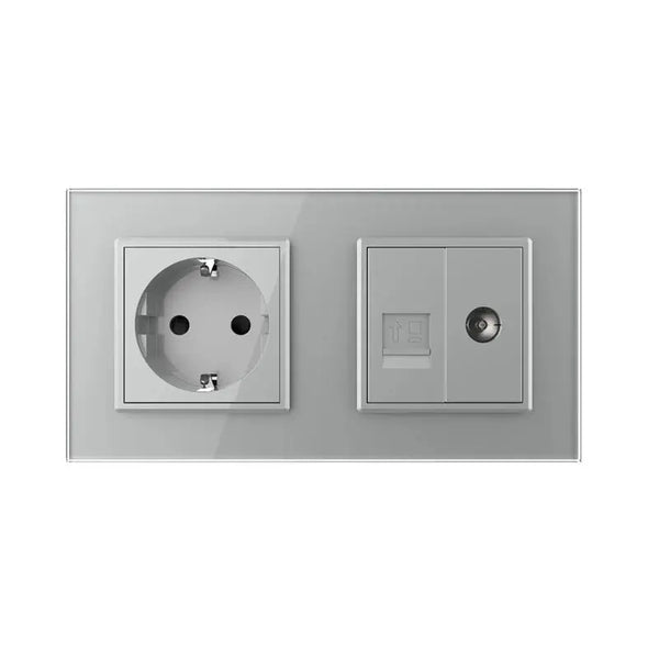 Livolo | Grijs | SR+SR | Wandcontactdoos | Netwerk | TV Livolo Nederland B.V.