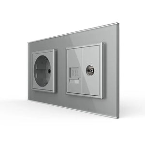 Livolo | Grijs | SR+SR | Wandcontactdoos | Netwerk | TV Livolo Nederland B.V.