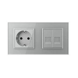 Livolo | Grijs | SR+SR | Wandcontactdoos | Netwerk | Telefoon Livolo Nederland B.V.