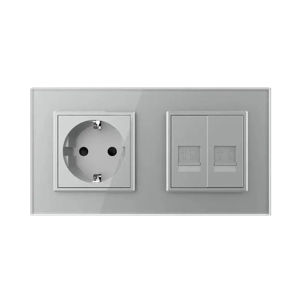 Livolo | Grijs | SR+SR | Wandcontactdoos | Netwerk | Telefoon Livolo Nederland B.V.