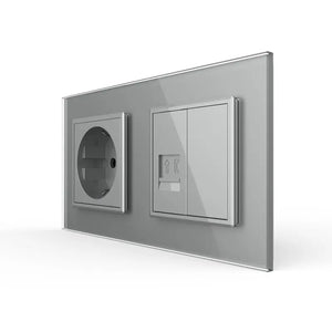 Livolo | Grijs | SR+SR | Wandcontactdoos | Telefoon | Blindplaat Livolo Nederland B.V.