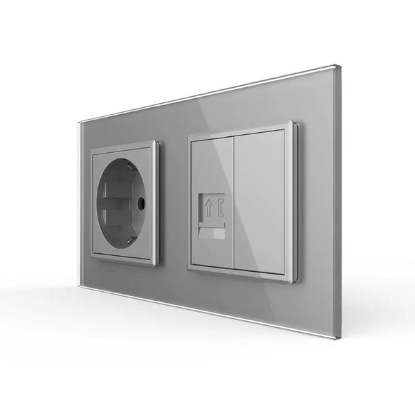 Livolo | Grijs | SR+SR | Wandcontactdoos | Telefoon | Blindplaat Livolo Nederland B.V.