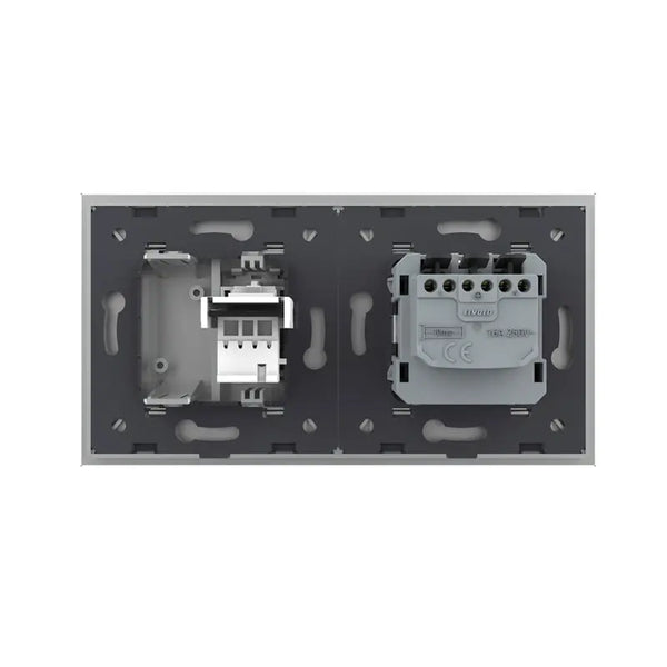 Livolo | Grijs | SR+SR | Wandcontactdoos | Telefoon | Blindplaat Livolo Nederland B.V.