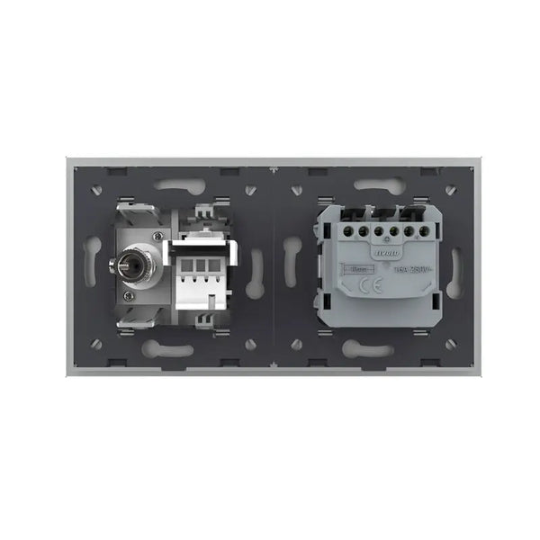 Livolo | Grijs | SR+SR | Wandcontactdoos | Telefoon | TV Livolo Nederland B.V.