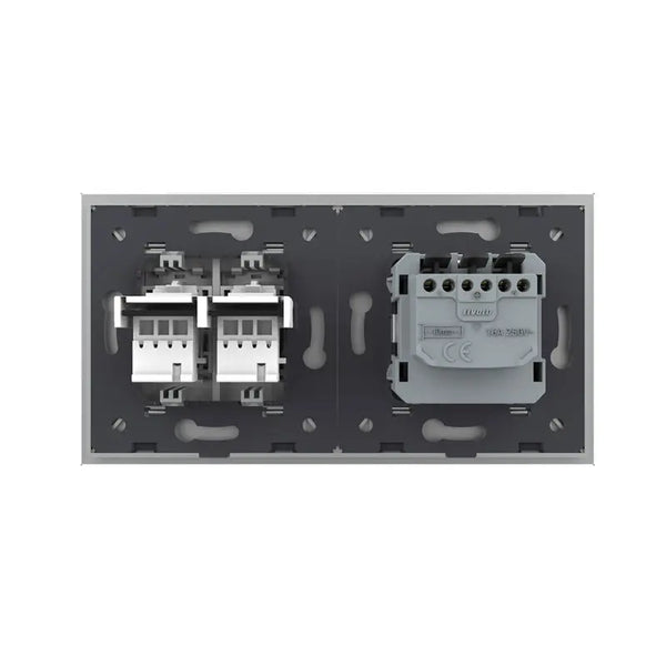 Livolo | Grijs | SR+SR | Wandcontactdoos | Telefoon | Telefoon Livolo Nederland B.V.