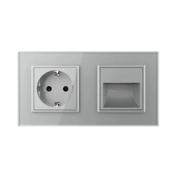 Livolo | Grijs | SR+SR | Wandcontactdoos | Wandverlichting Livolo Nederland B.V.