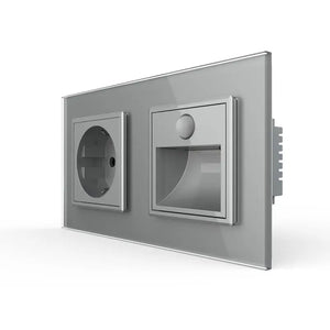 Livolo | Grijs | SR+SR | Wandcontactdoos | Wandverlichting | Beweging en nacht sensor Livolo Nederland B.V.