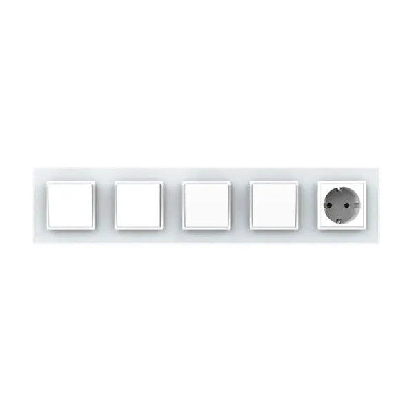 Livolo | Wit | 1+1+1+1+SR | Aan/Uit | Wipschakelaar met wandcontactdoos Livolo Nederland B.V.