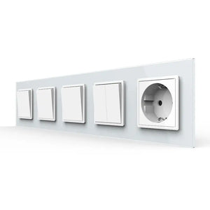 Livolo | Wit | 1+1+1+2+SR | Aan/Uit | Wipschakelaar met wandcontactdoos Livolo Nederland B.V.