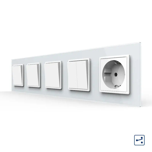 Livolo | Wit | 1+1+1+2+SR | Aan/Uit | Wissel | Wipschakelaar met wandcontactdoos Livolo Nederland B.V.