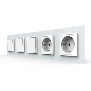 Livolo | Wit | 1+1+2+SR+SR | Aan/Uit | Wipschakelaar met dubbele wandcontactdoos Livolo Nederland B.V.