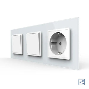 Livolo | Wit | 1+1+SR | Aan/Uit | Wissel | Wipschakelaar met wandcontactdoos Livolo Nederland B.V.